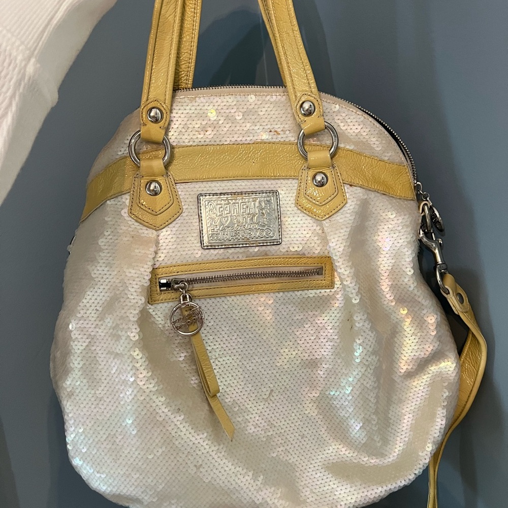 Coach poppy sequin iridescent bag
